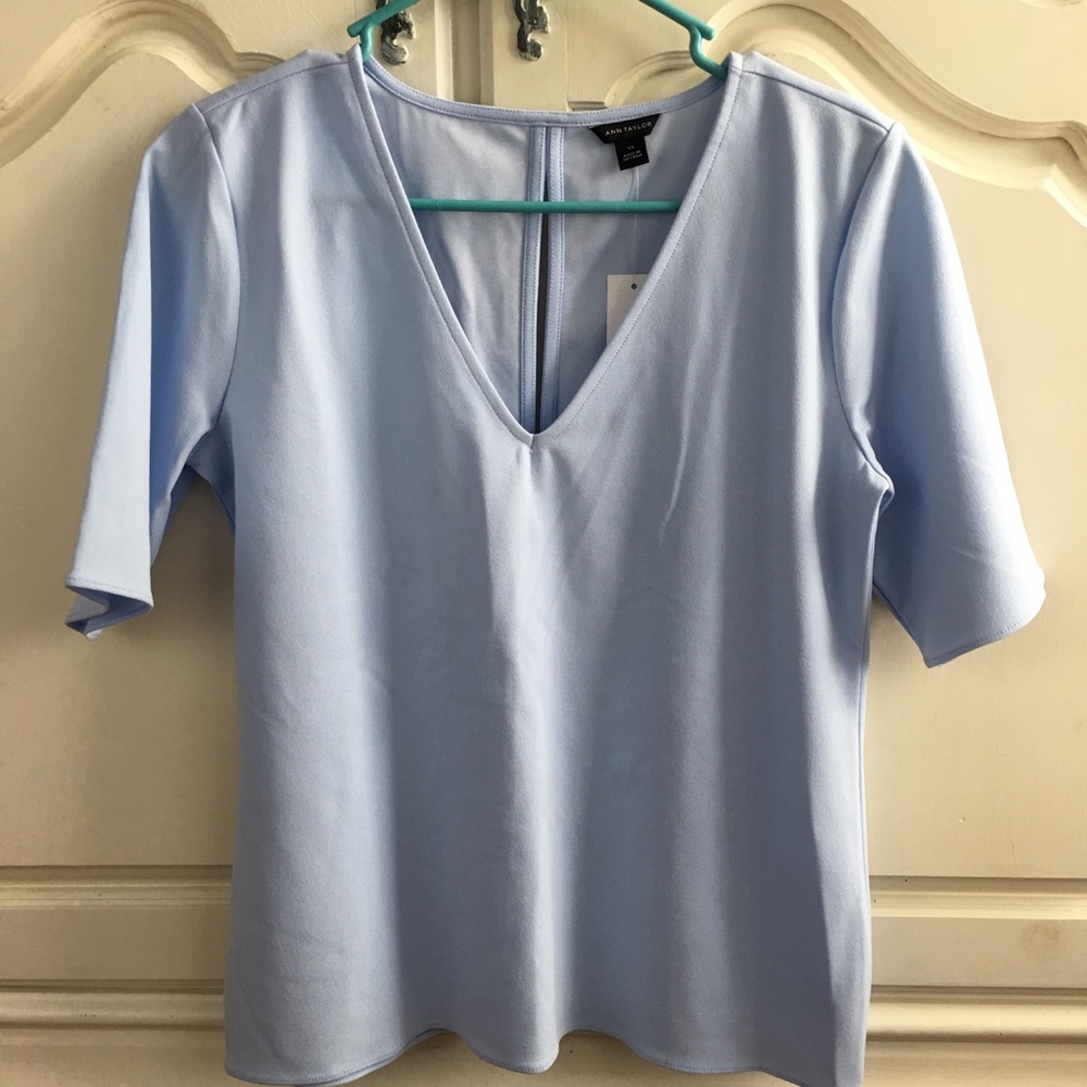 NWT Ann Taylor Blue Black Career Tops XS Lot of 2